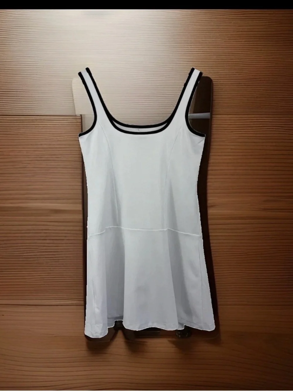 J. Crew White Mini Tennis Dress with Black Trim built in short